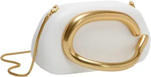 Trendy Vegan Leather Clutch Bag Evening Handbag Y2K Crossbody Bag For Women Womens Casual Summer Beach Purse Metal Handle
