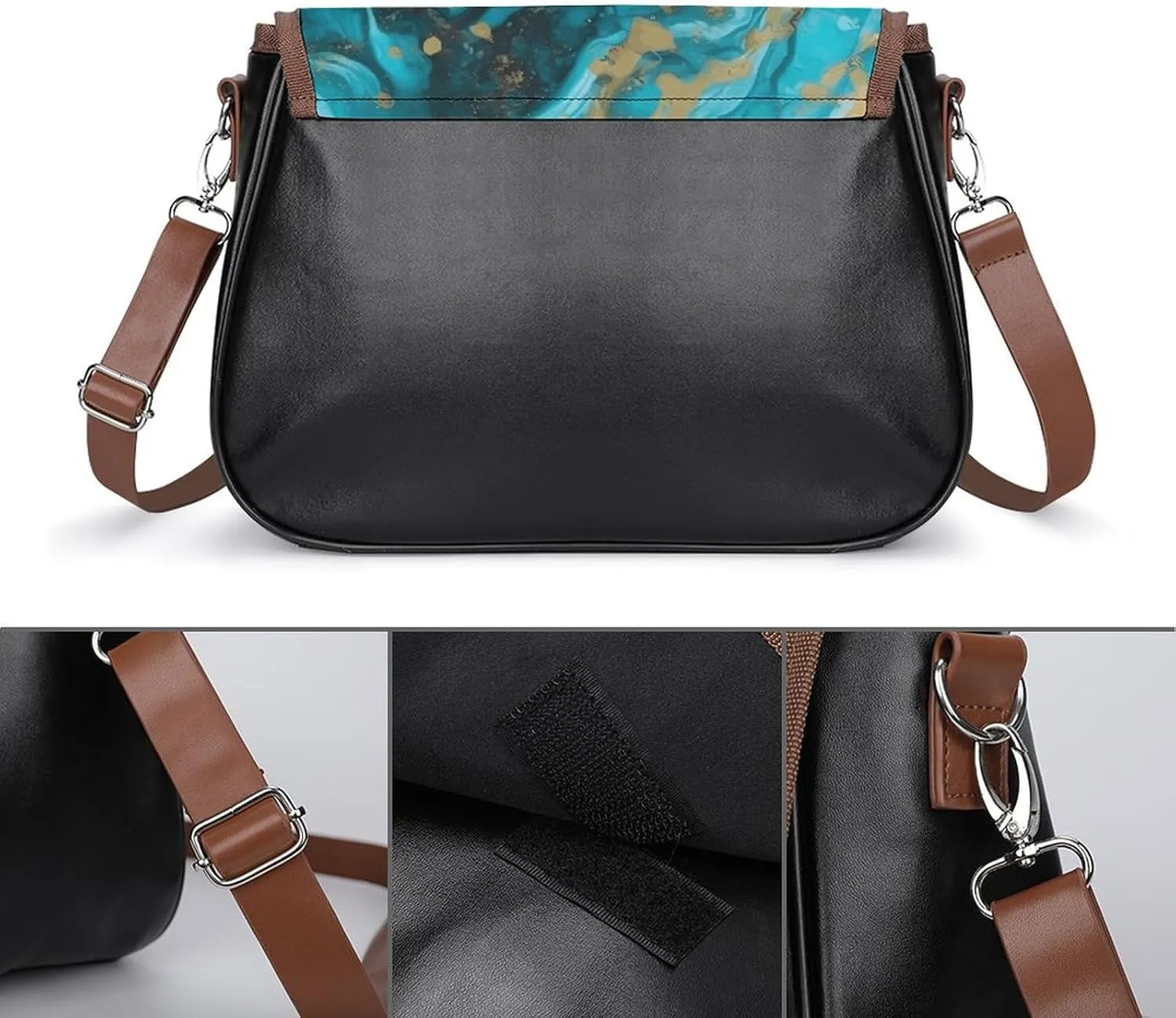 Tropical Tiger Print Crossbody Bags for Women,PU Leather Tote Bag for Women,Shoulder Bag Purse for Work Shopping Travel