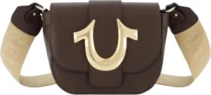 True Religion Women's Crossbody Bag, Mini Flap Adjustable Shoulder Handbag with Horseshoe Logo