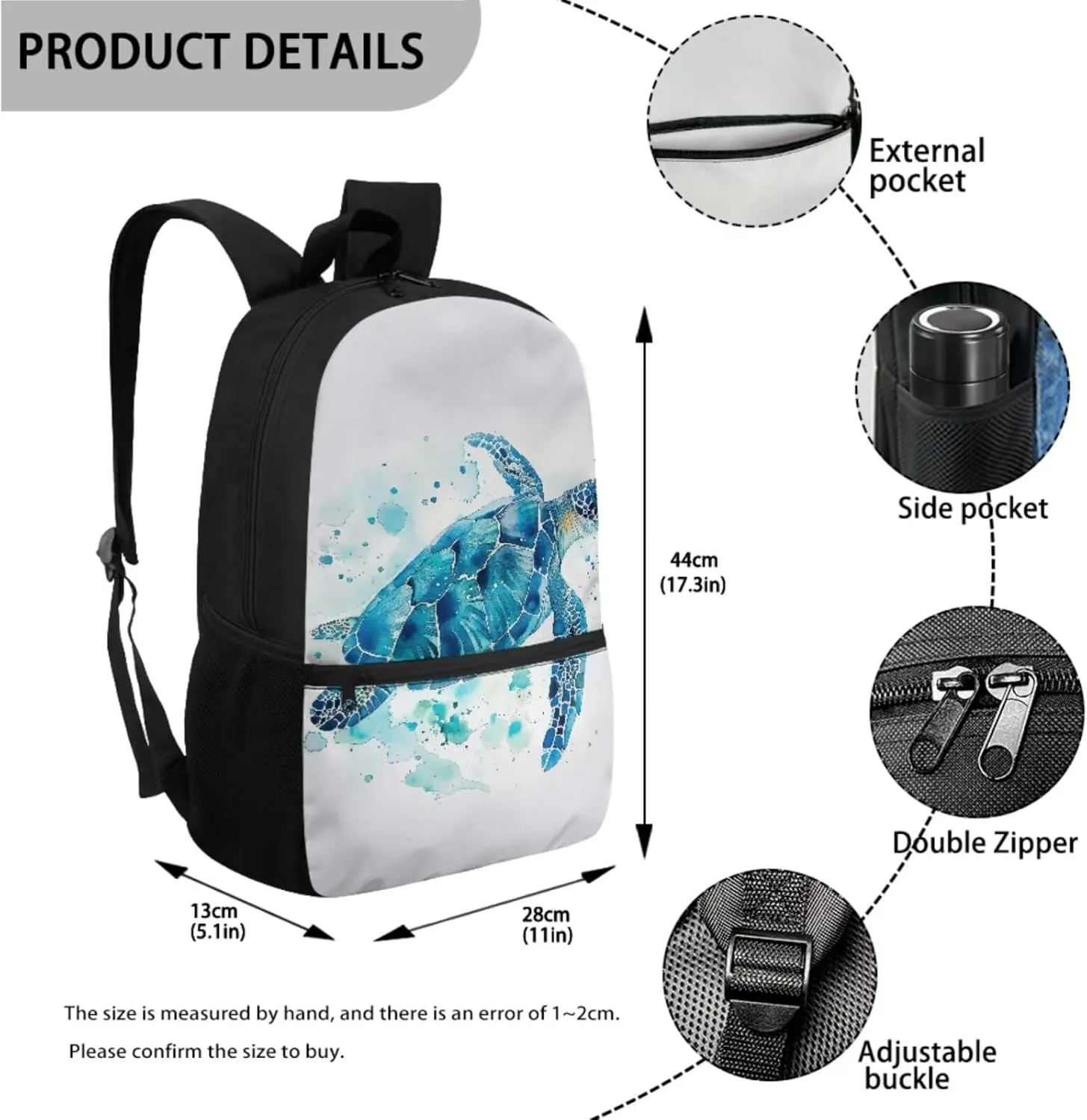 Turtle Middle School Backpack for Boys with Lunch Box Pencil Case 10-12 Kids Large School Bag Students Hiking Camping Bookbags Traveling Duffel Bag Laptop Backpacks