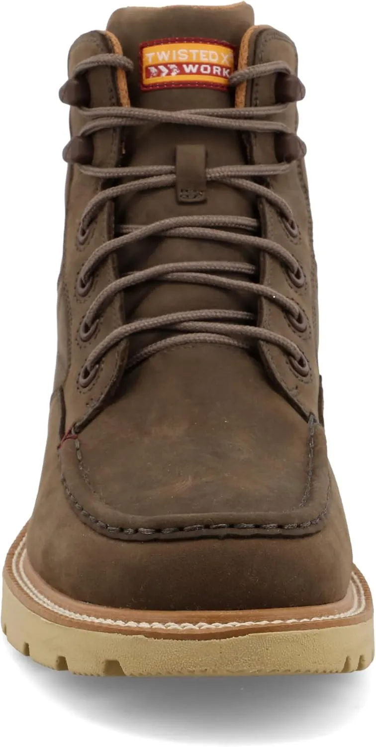 Twisted X Men's 6" Work Boot, Moc Toe with CellStretch