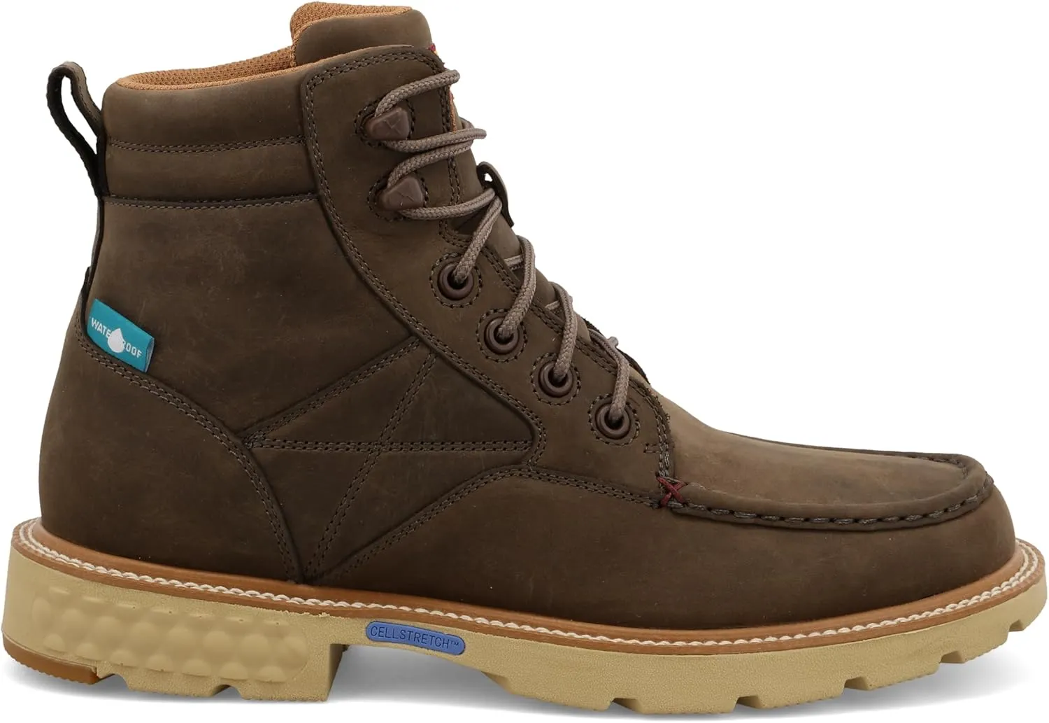 Twisted X Men's 6" Work Boot, Moc Toe with CellStretch