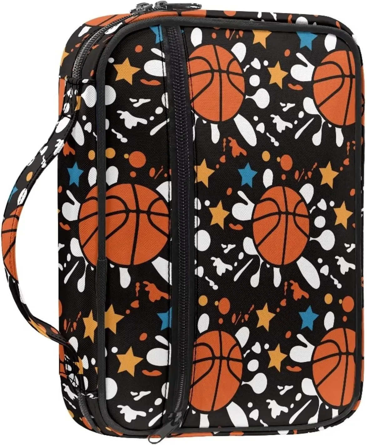 Uasibuni Basketball Star Bible Covers for Women Men Fashion Bible Bag Scripture Case Church Bag Bible Protective Bible Case for Pray Church Personalized Custom Handbag for Pens Cards Kids Gifts
