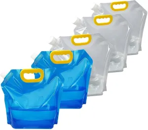 Ultra-Lightweight Collapsible Water Container Bag, Emergency Water Jug, Premium Foldable Plastic Storage Bag, Freezable Carrier Tank for Camping, RV & Disaster Prep