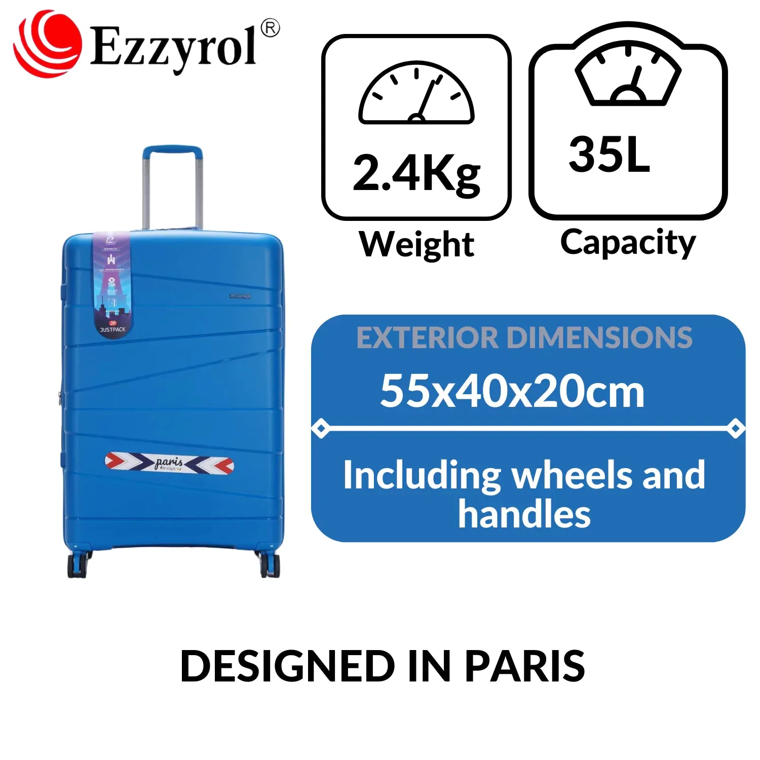 Unbreakable 8 Wheels PP Lightweight Cabin - Blue
