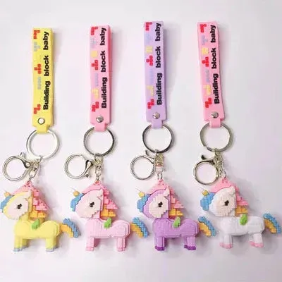 Unicorn Block Buddy Keychain