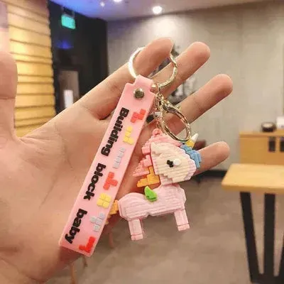 Unicorn Block Buddy Keychain