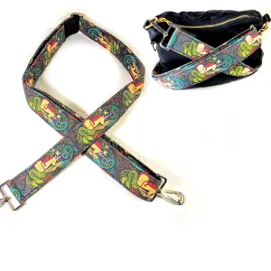 Unicorn Mermaid Guitar Style Bag Strap -Mermaid Unicorn Cross Body Style Bag Strap - Custom Hardware Color- Adjustable-Double Padded-Durable (1.5" Width, Gold)