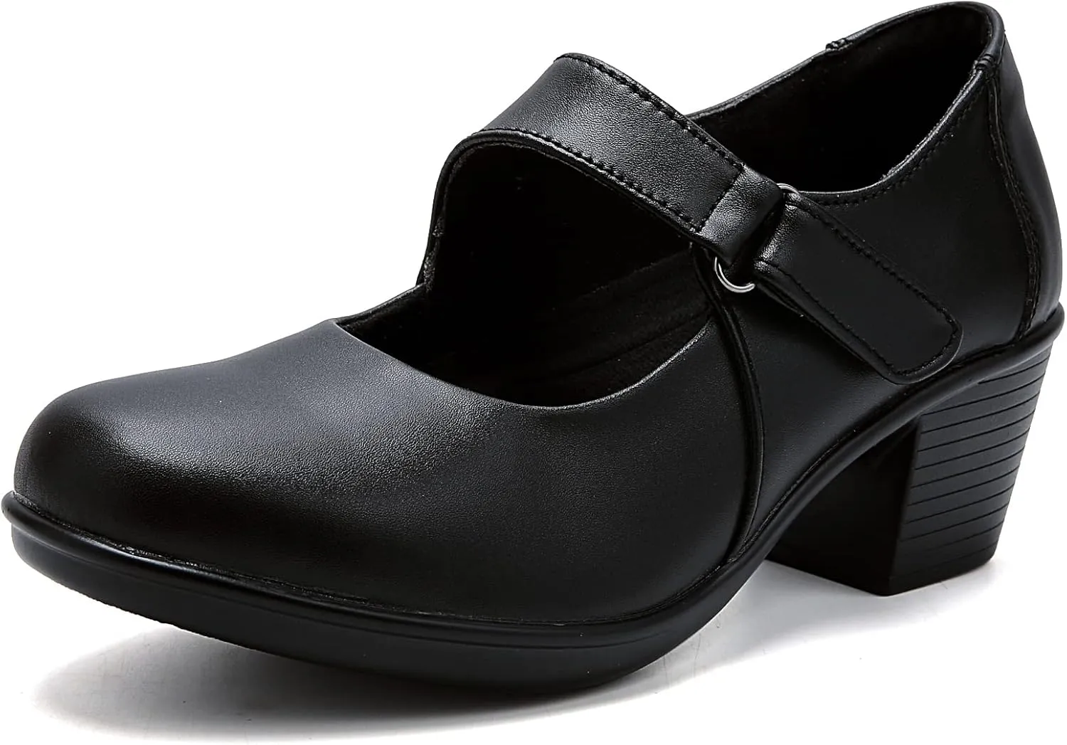 UZB Mary Jane Shoes Women Pumps Leather Heels Casual Work Dress Shoes