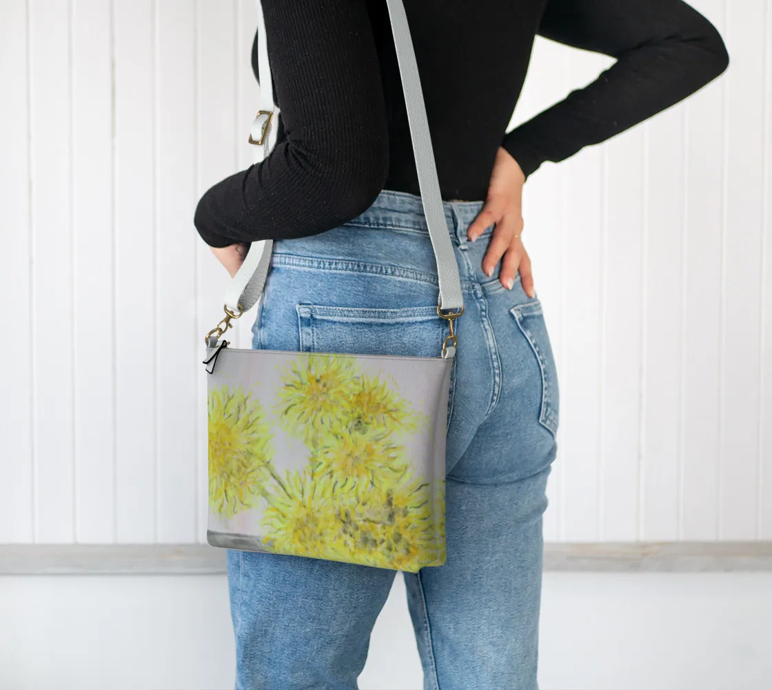Vegan First-come-first-served Mama Long-lasting Crossbody Leather Purse Flowers
