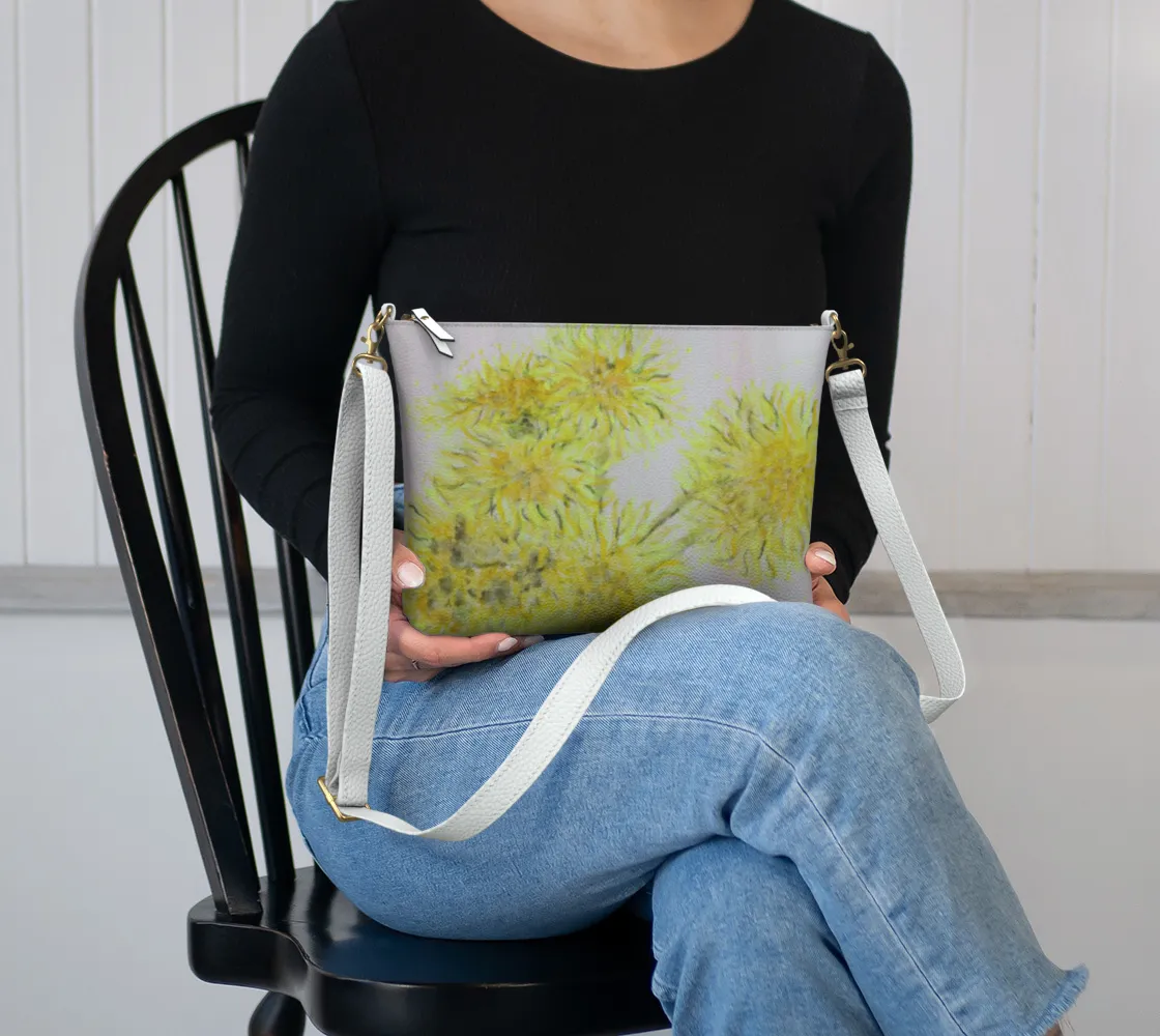 Vegan First-come-first-served Mama Long-lasting Crossbody Leather Purse Flowers