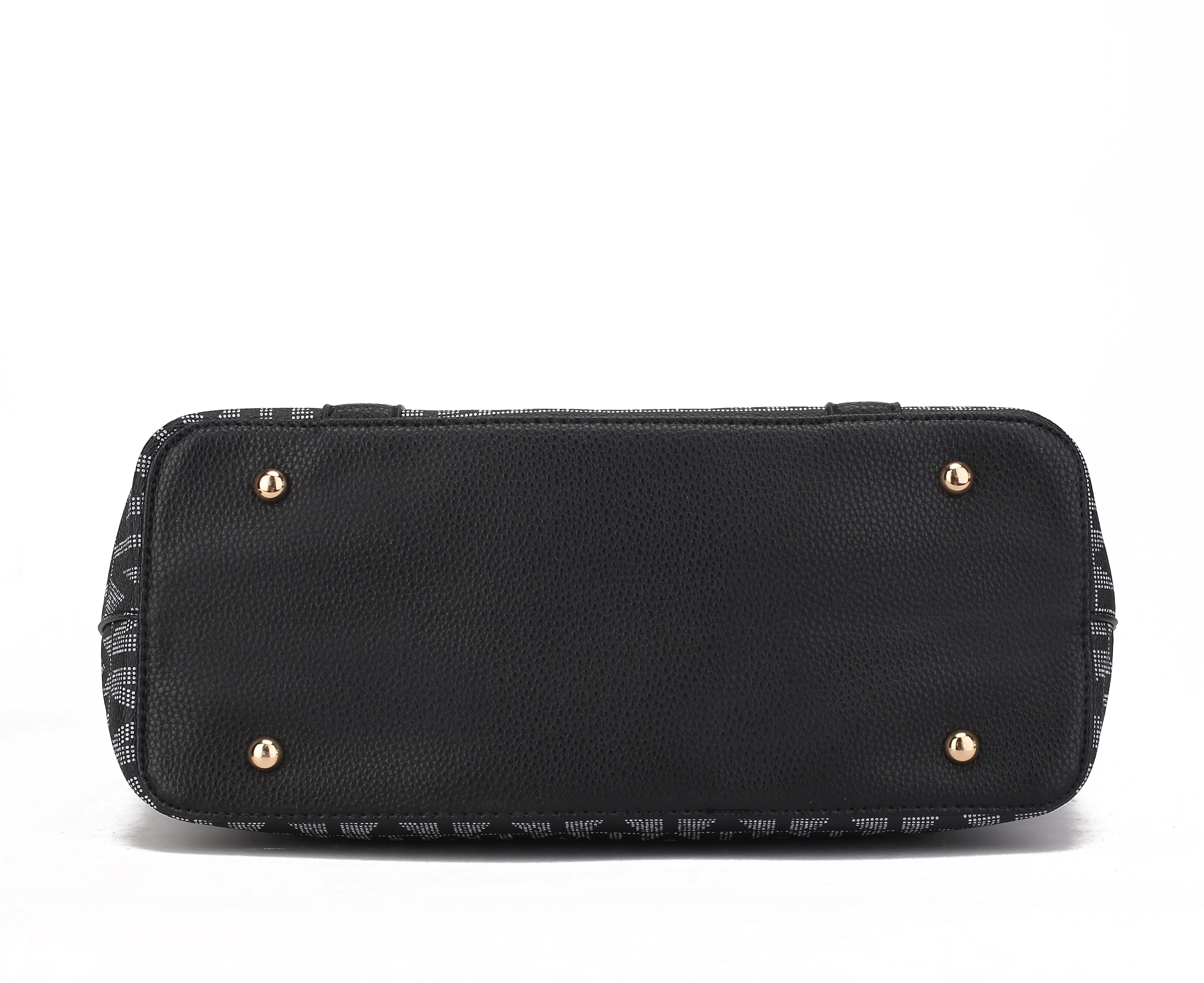 Vegan Leather Women'S Tote Bag, Small Tote Handbag, Pouch Purse & Wristlet Wallet Bag 4 Pcs Set by Mia K - Camel