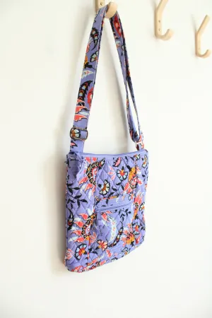 Vera Bradley Mural Garden Purple Hipster Crossbody Bag