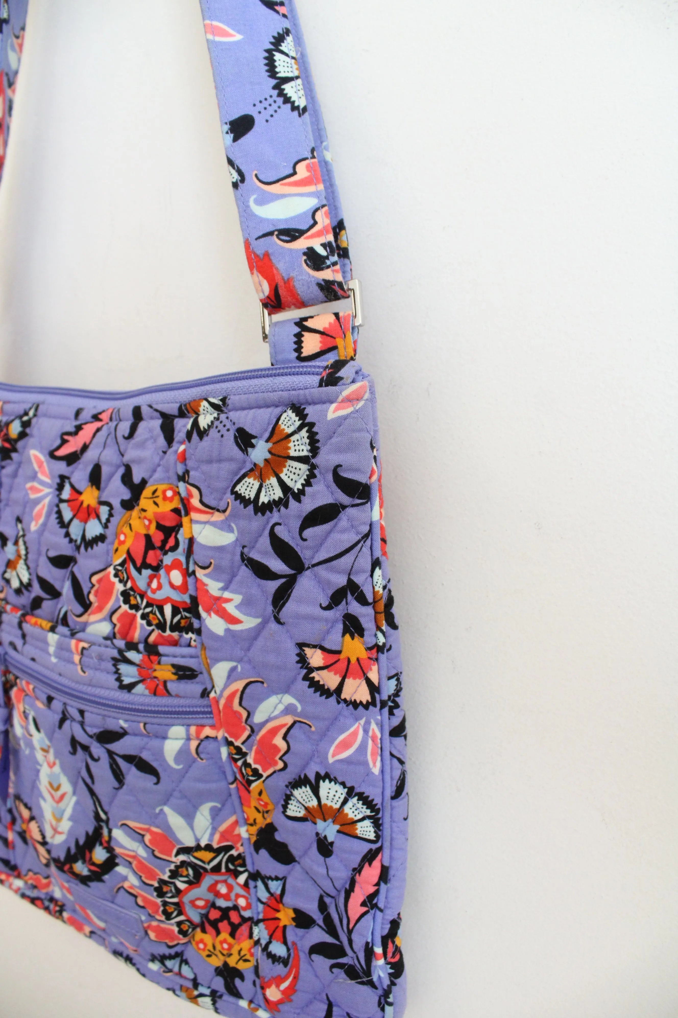 Vera Bradley Mural Garden Purple Hipster Crossbody Bag