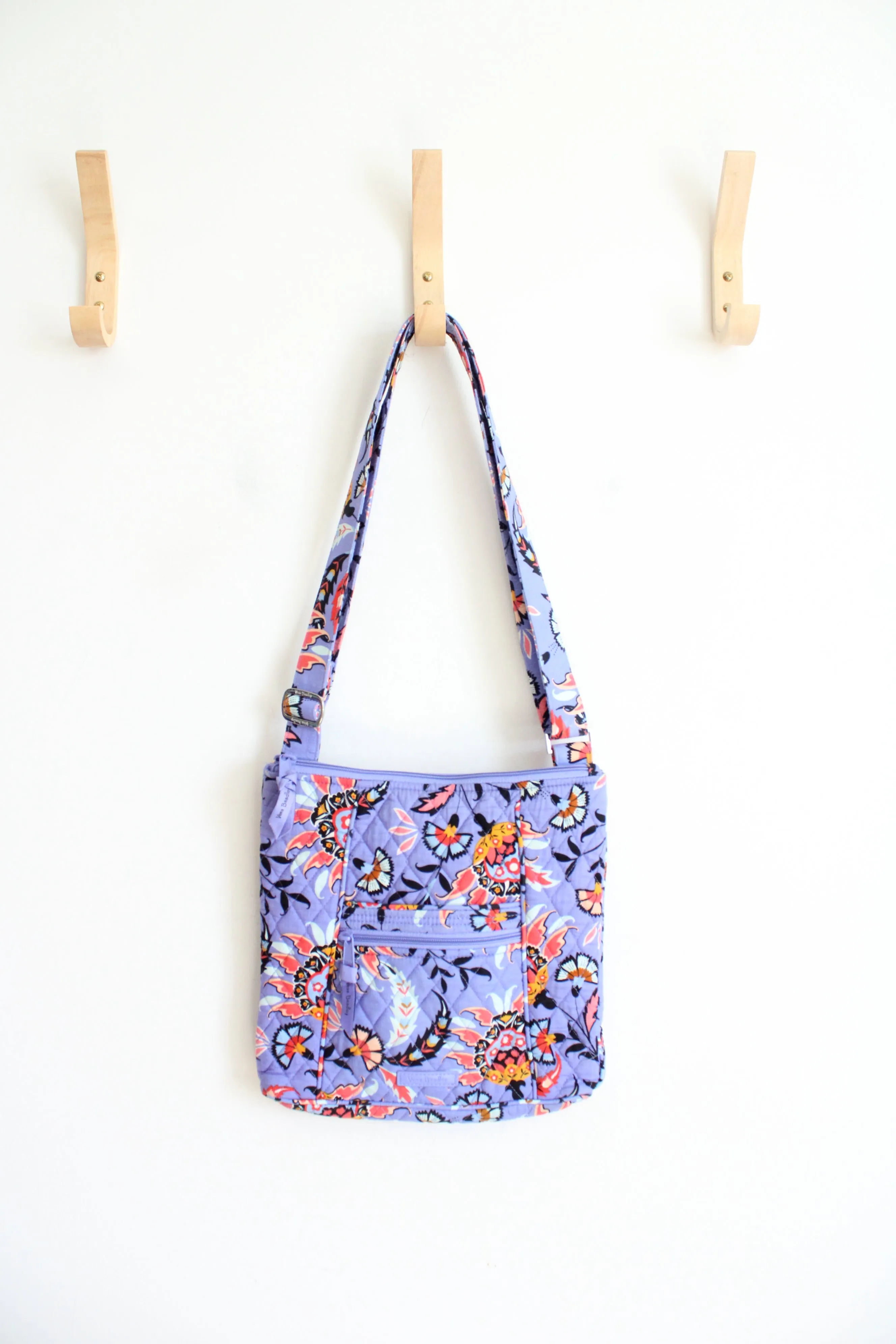 Vera Bradley Mural Garden Purple Hipster Crossbody Bag