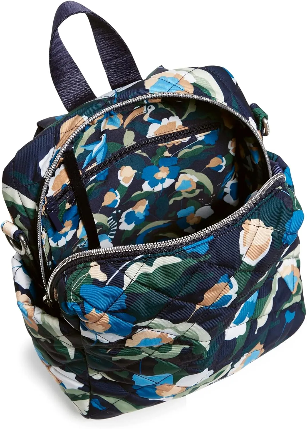 Vera Bradley Women's Performance Twill Convertible Small Backpack, Immersed Blooms, One Size