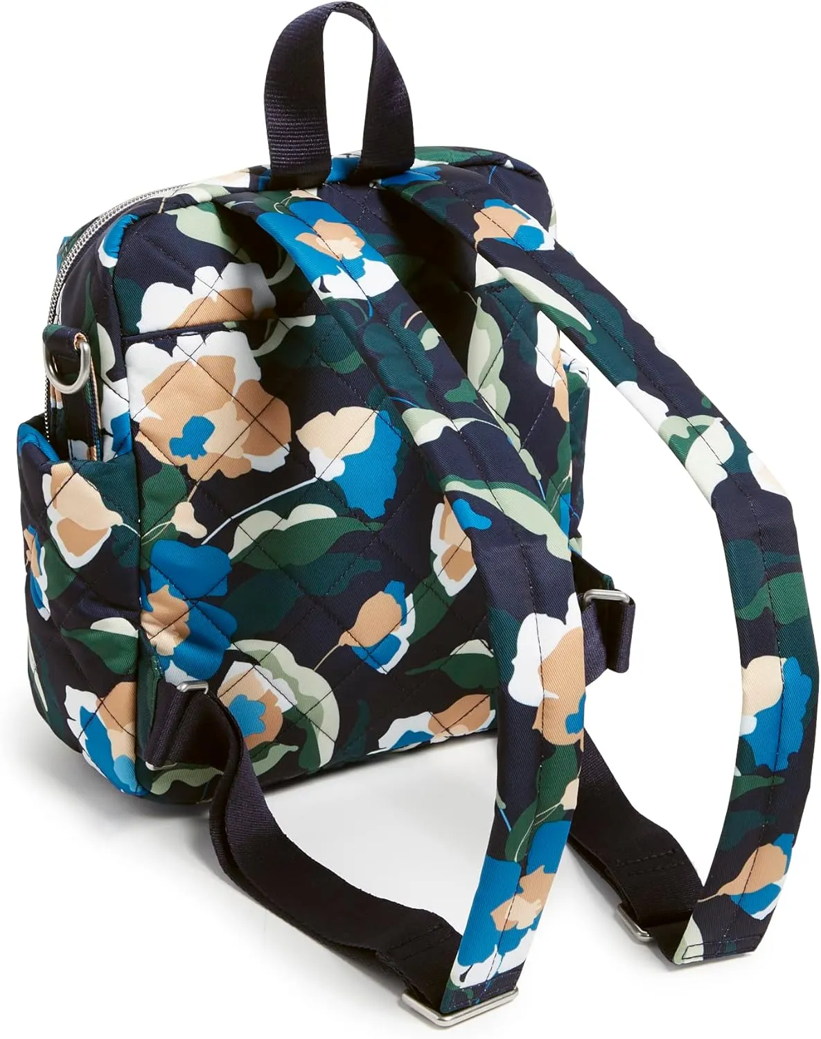 Vera Bradley Women's Performance Twill Convertible Small Backpack, Immersed Blooms, One Size