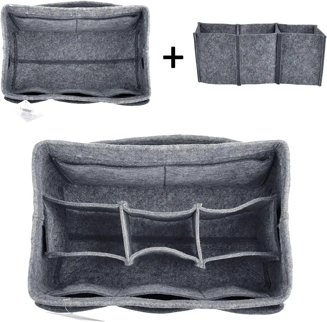 Vercord Felt Purse Organizer Handbag Insert Liner Shaper Bag in Bags for Speedy Neverfull Tote Grey Large