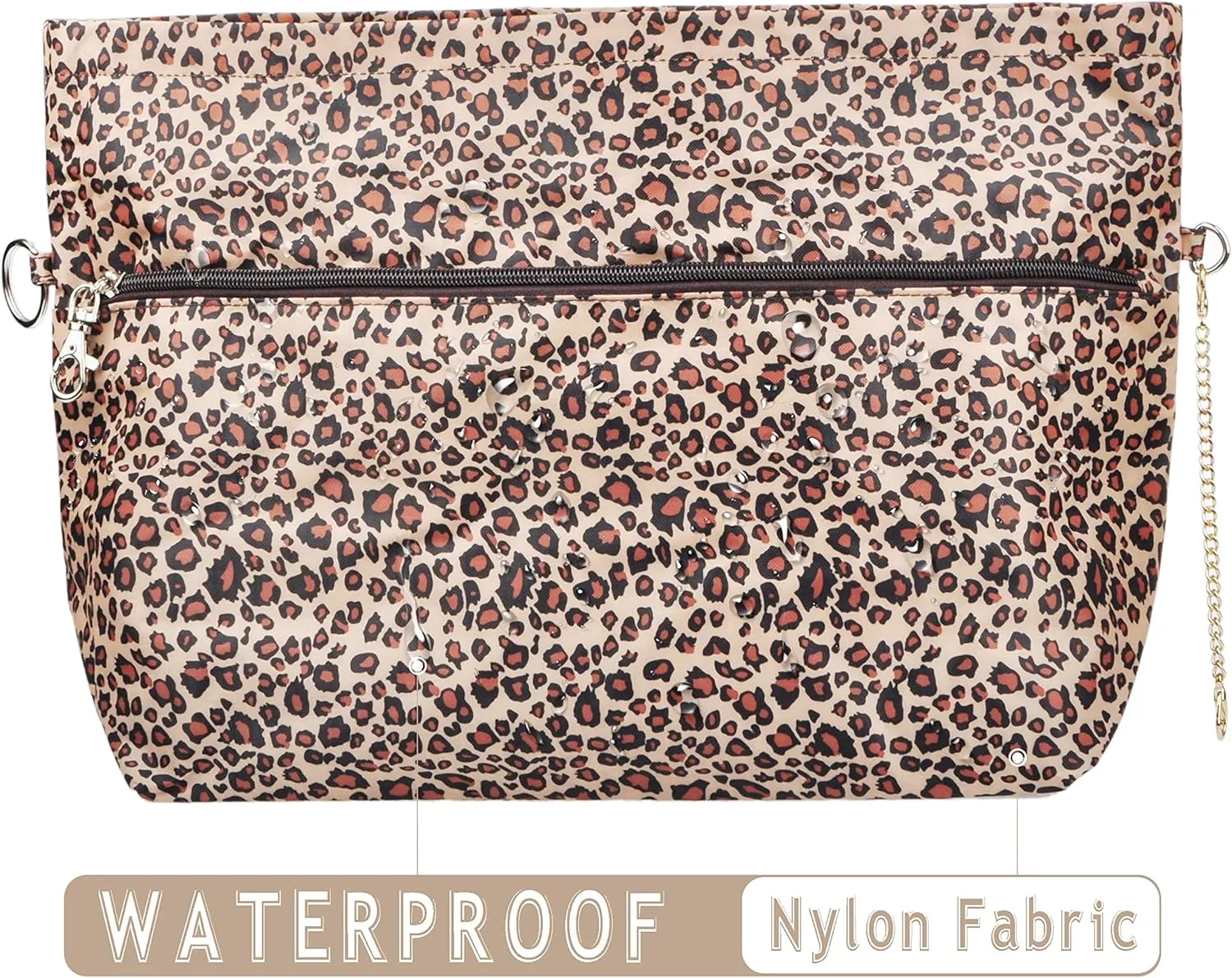 Vercord Handbag Purse Bag Insert Organizers Extra Thick Large Travel Handbag Organizer Leopard