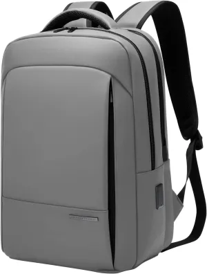 Victoriatourist Anti Theft Travel Laptop Backpack Men Women, Business Work Laptop Backpacks with Zipper Automatic Locking, Water Resistant Backpack Computer Bag Fits 15.6 Inch Notebook (Light Grey)