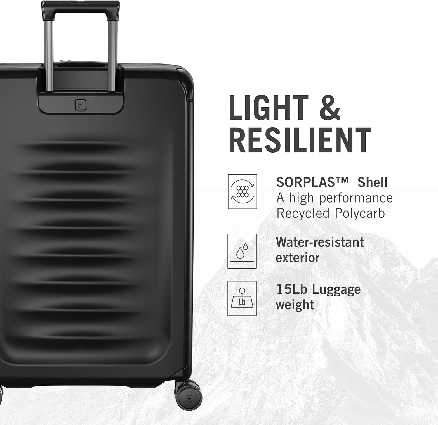 Victorinox Spectra 3.0 Expandable Large Case - Modern Hardside Luggage - Rolling Suitcase with Spinner Wheels - Holds Travel Accessories - 103 Liters, Black