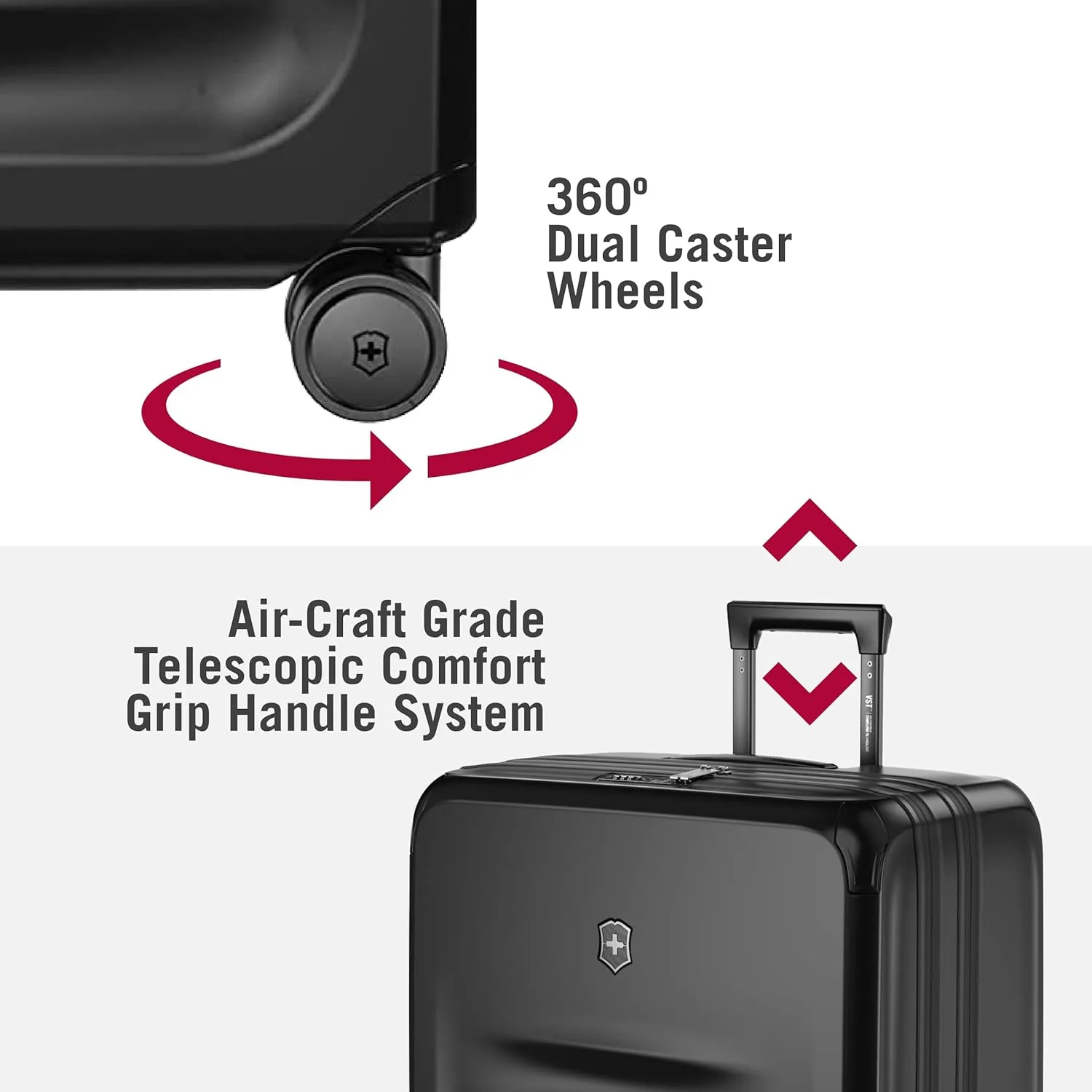 Victorinox Spectra 3.0 Expandable Large Case - Modern Hardside Luggage - Rolling Suitcase with Spinner Wheels - Holds Travel Accessories - 103 Liters, Black