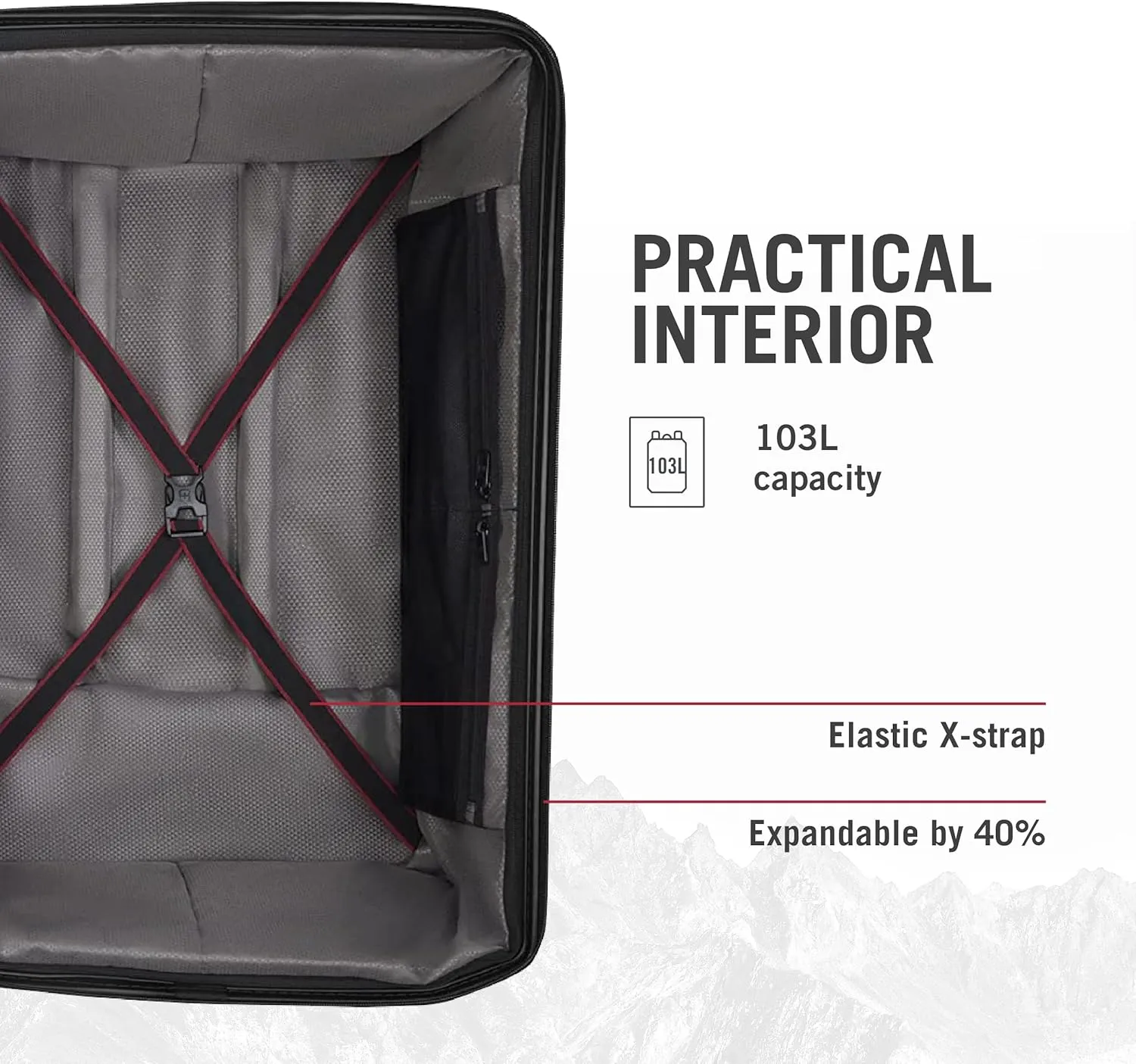 Victorinox Spectra 3.0 Expandable Large Case - Modern Hardside Luggage - Rolling Suitcase with Spinner Wheels - Holds Travel Accessories - 103 Liters, Black