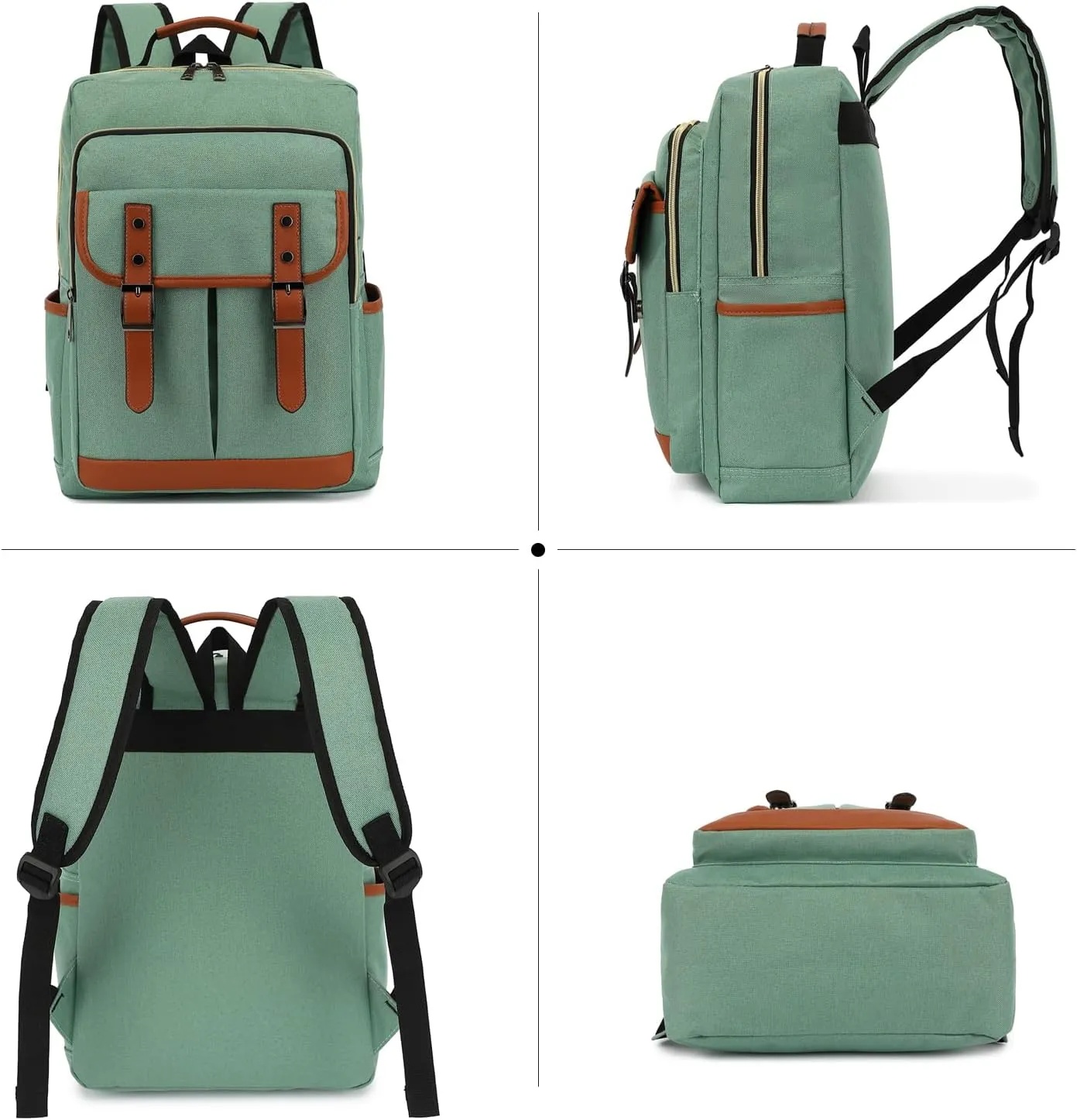 Vintage Laptop Backpack for Travel, College, Fashion Casual Teacher Backpack for Women Men Fits 15.6Inch Notebook