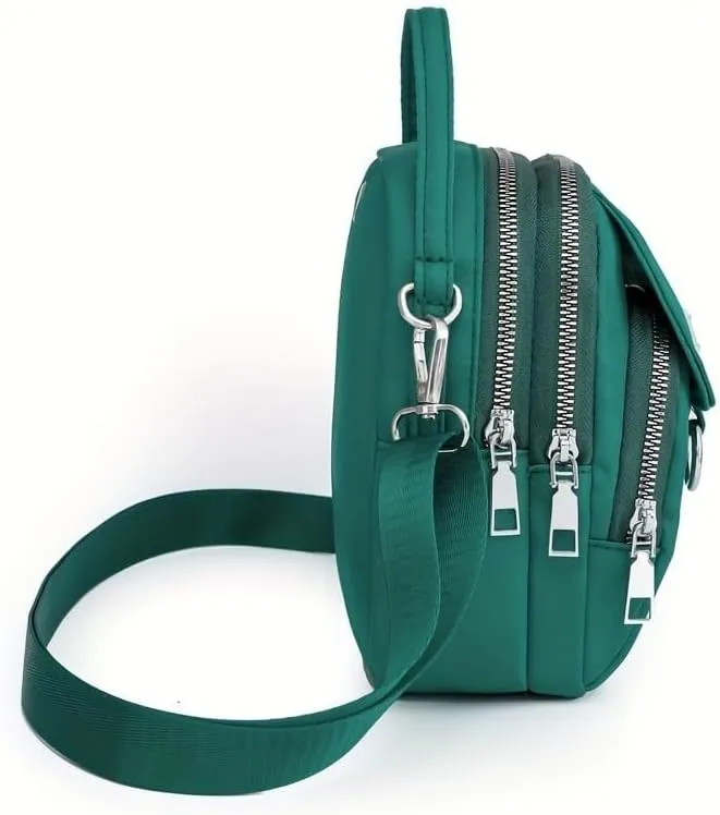 Water-Resistant Women's Crossbody Bag - Adjustable Strap, Zip Closure, Minimalist Design, Durable Polyester Lining