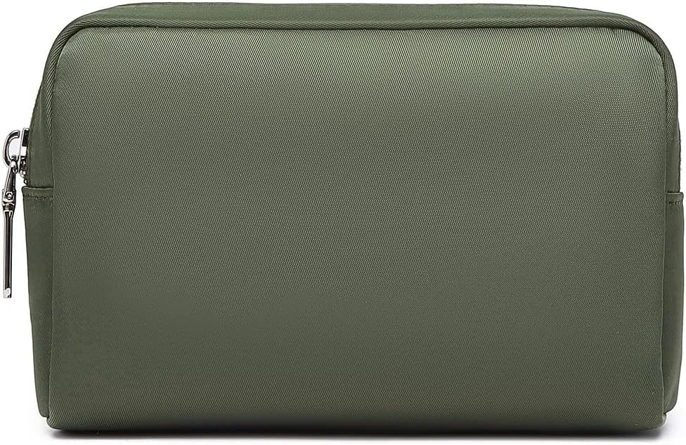 Waterproof Makeup Bag Large Capacity Women's Classic Black Wash Bag Adjustable Partition Wash Bag Brush and Cosmetic Carrying Bag… (Army Green)
