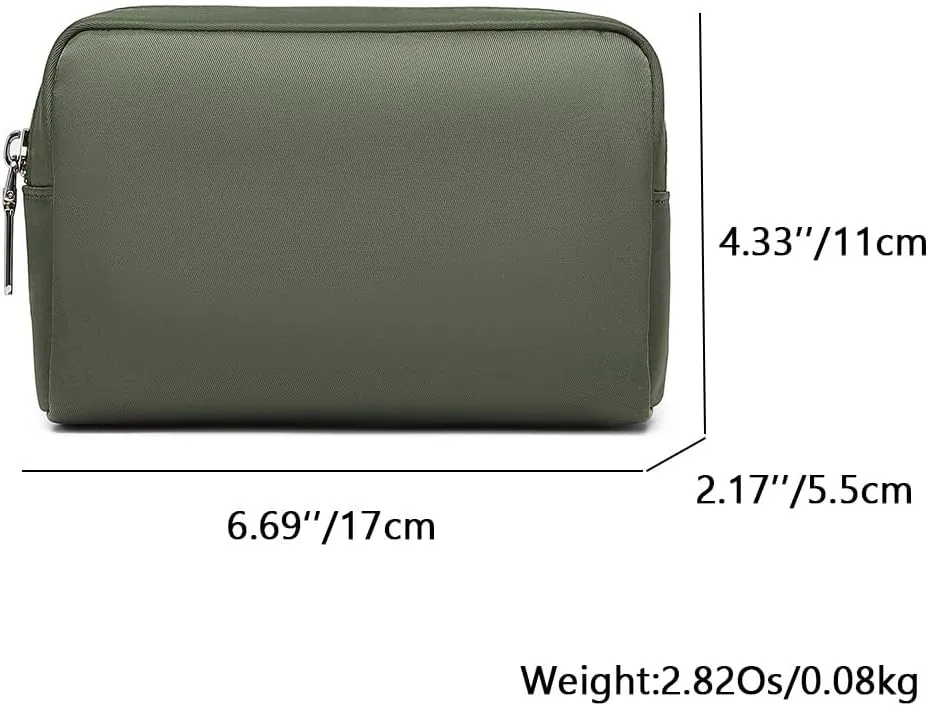Waterproof Makeup Bag Large Capacity Women's Classic Black Wash Bag Adjustable Partition Wash Bag Brush and Cosmetic Carrying Bag… (Army Green)