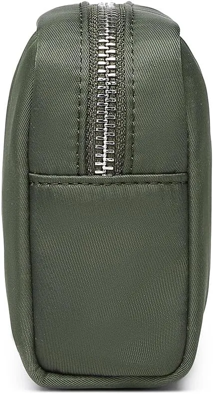 Waterproof Makeup Bag Large Capacity Women's Classic Black Wash Bag Adjustable Partition Wash Bag Brush and Cosmetic Carrying Bag… (Army Green)