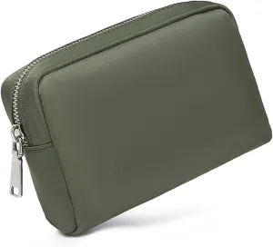 Waterproof Makeup Bag Large Capacity Women's Classic Black Wash Bag Adjustable Partition Wash Bag Brush and Cosmetic Carrying Bag… (Army Green)