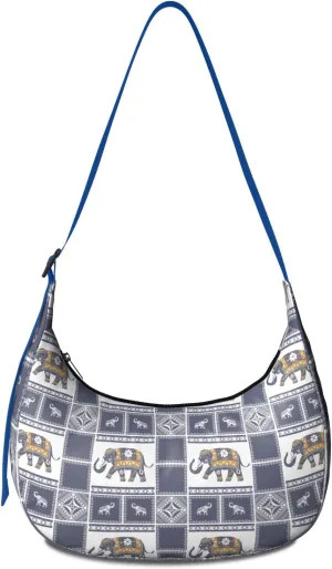 Waterproof Nylon Crescent Sling Crossbody Bag Casual Boho Elephant Shoulder Bag with Adjustable Strap for Work Travel