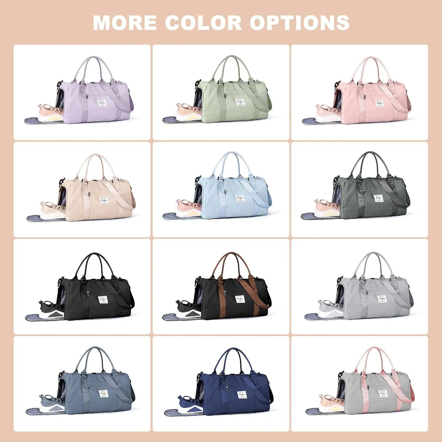 Weekender Duffel Bags for Women Men, Travel Totes Bag for Airplane, Cute Sports Gym Dance Bag Overnight Luggage Bag with Wet Pocket Shoe Compartment, Carry On Hospital Bag for Labor and Delivery