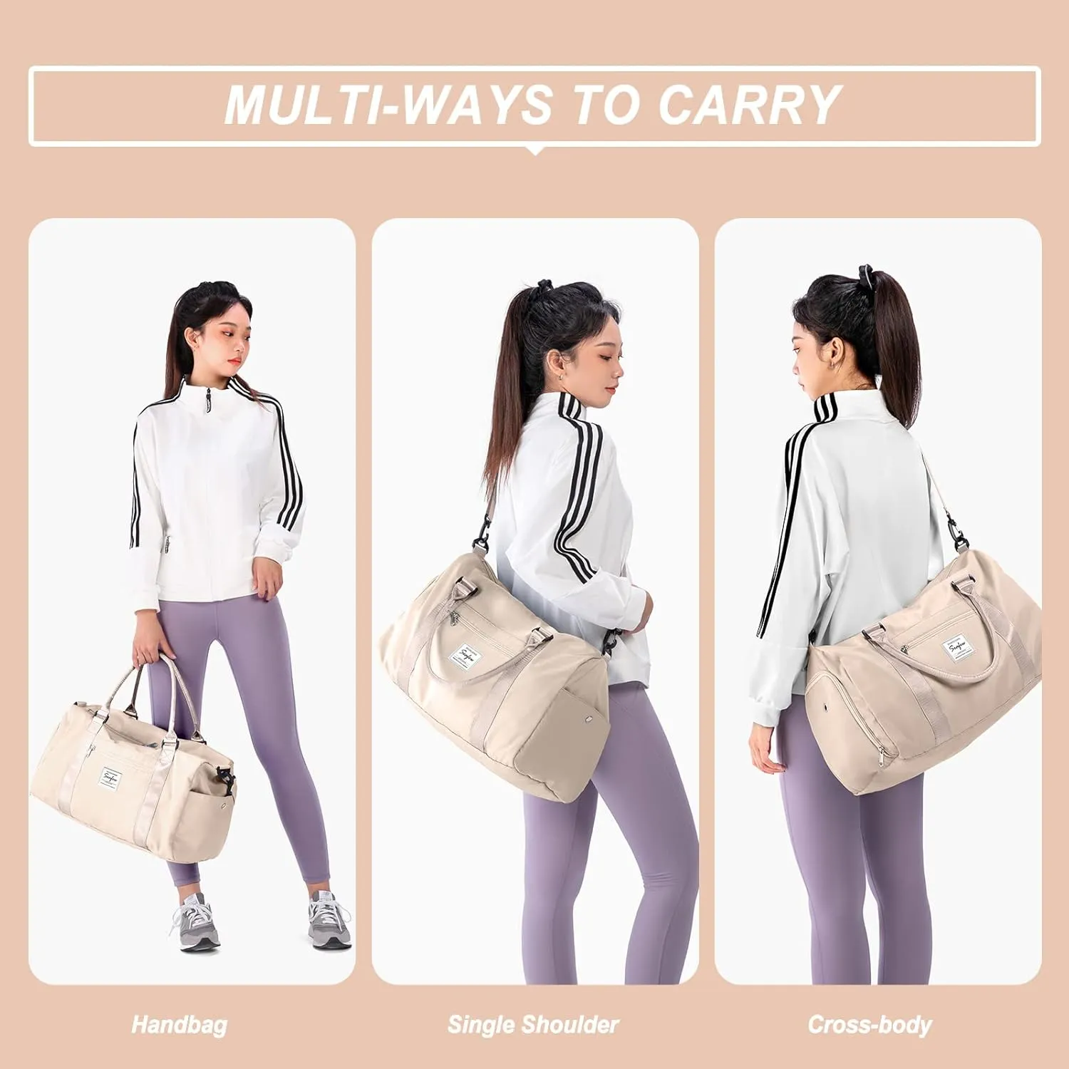 Weekender Duffel Bags for Women Men, Travel Totes Bag for Airplane, Cute Sports Gym Dance Bag Overnight Luggage Bag with Wet Pocket Shoe Compartment, Carry On Hospital Bag for Labor and Delivery
