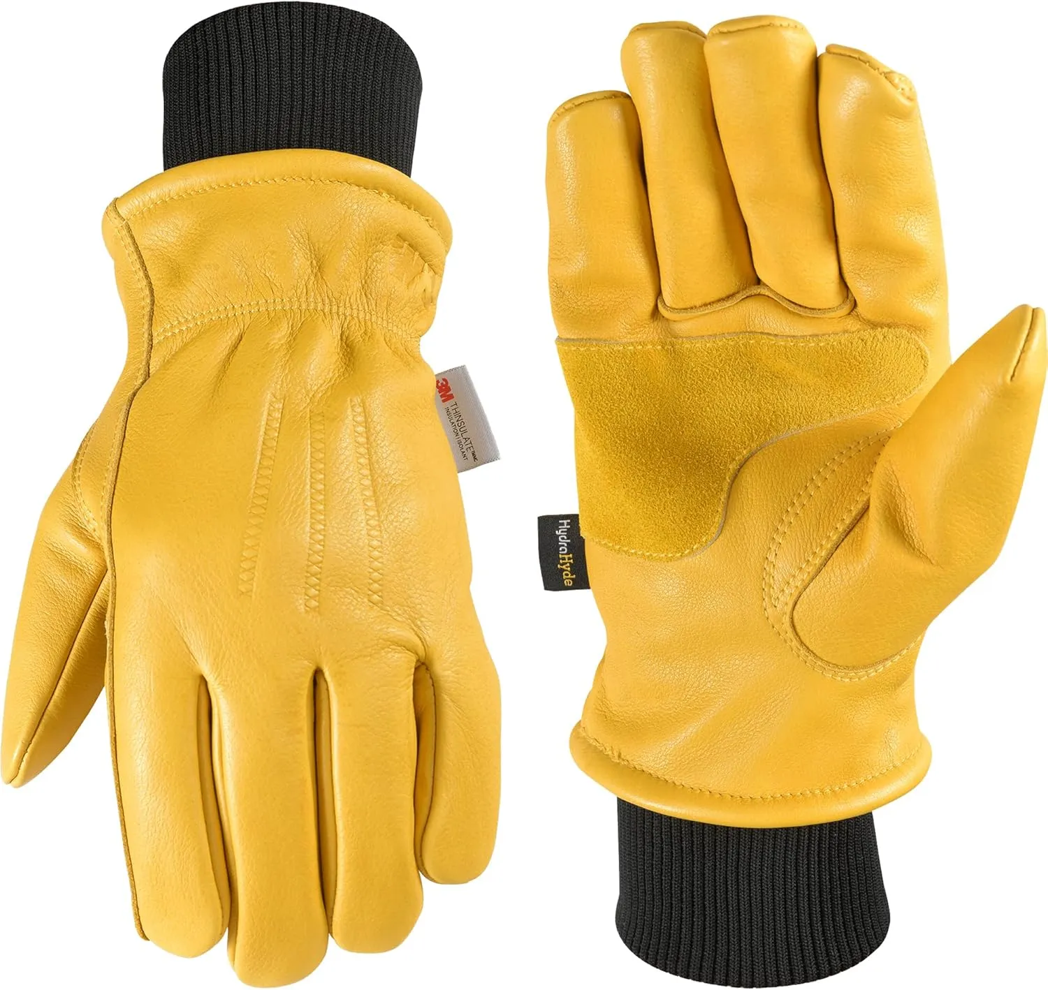 Wells Lamont Men's HydraHyde Leather Winter Work Gloves | Water-Resistant | Insulated | XX-Large (1202XX), Saddletan