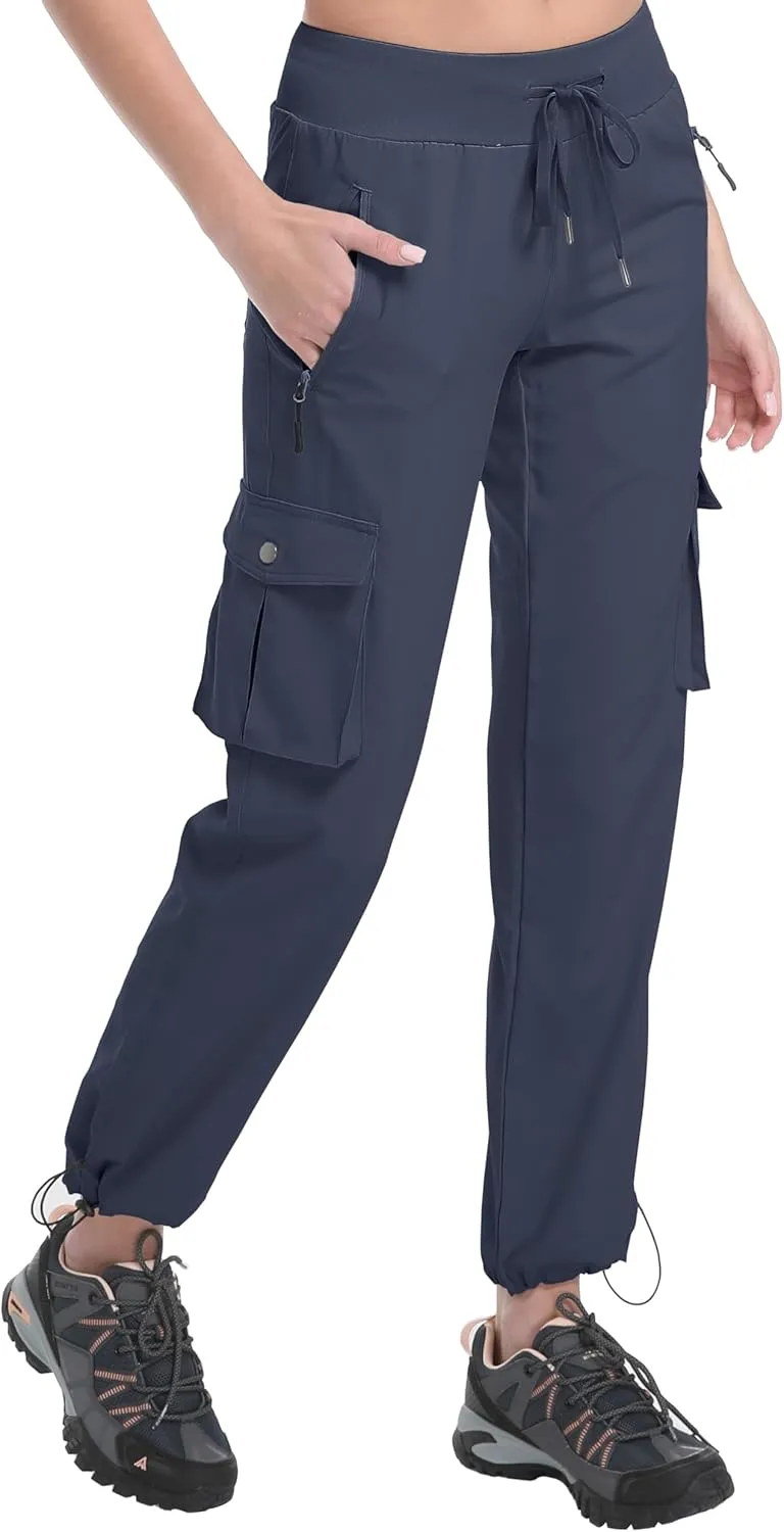 WENRONSTA Women's Cargo Pants Lightweight Water Resistant Quick Dry Hiking Pants Travel Outdoor Work Joggers with 6 Pockets