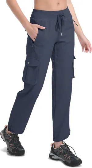 WENRONSTA Women's Cargo Pants Lightweight Water Resistant Quick Dry Hiking Pants Travel Outdoor Work Joggers with 6 Pockets