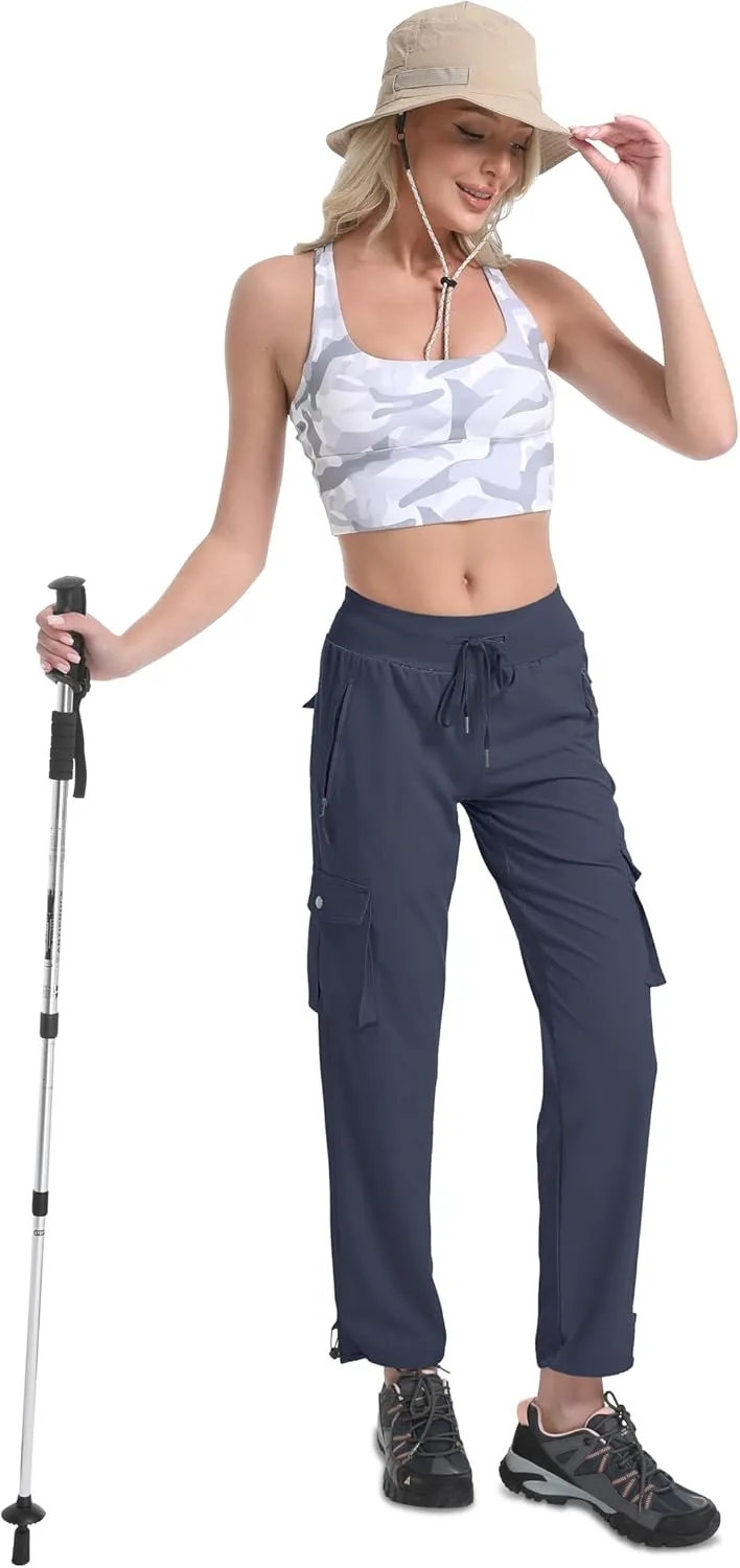 WENRONSTA Women's Cargo Pants Lightweight Water Resistant Quick Dry Hiking Pants Travel Outdoor Work Joggers with 6 Pockets