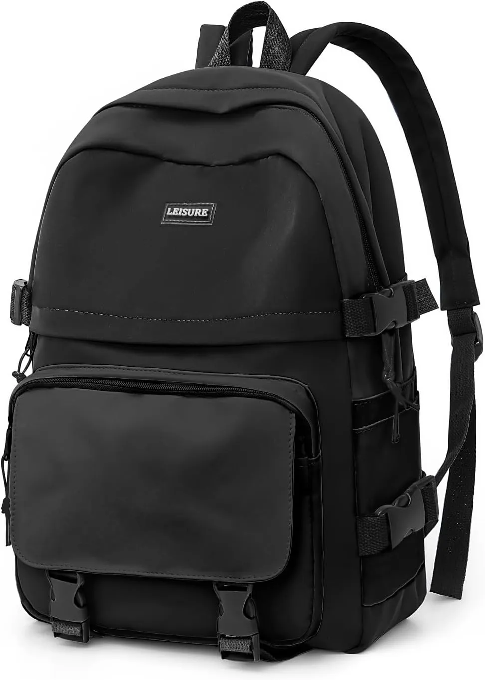 weradar All Black Backpacks For School Teens Boys Girls,Cute Bookbag,Lightweight College Backpack For Women Men,Waterproof Middle School Bag Casual Travel Daypack