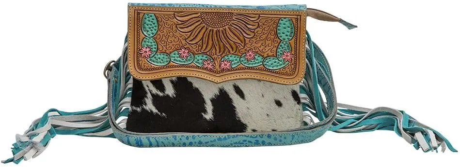 Western Leather Shoulder Bag for Women - Upcycled Hairon Crossbody Bag Leivitate
