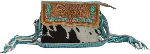 Western Leather Shoulder Bag for Women - Upcycled Hairon Crossbody Bag Leivitate