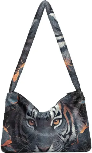 White Cute Dog Green Paper Womens Shoulder Handbags, Underarm Shoulder Bag, Book Totes for Women