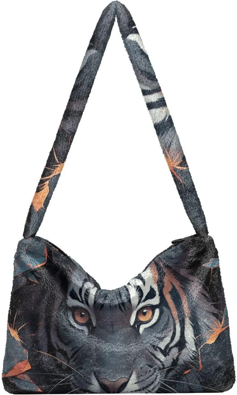 White Cute Dog Green Paper Womens Shoulder Handbags, Underarm Shoulder Bag, Book Totes for Women