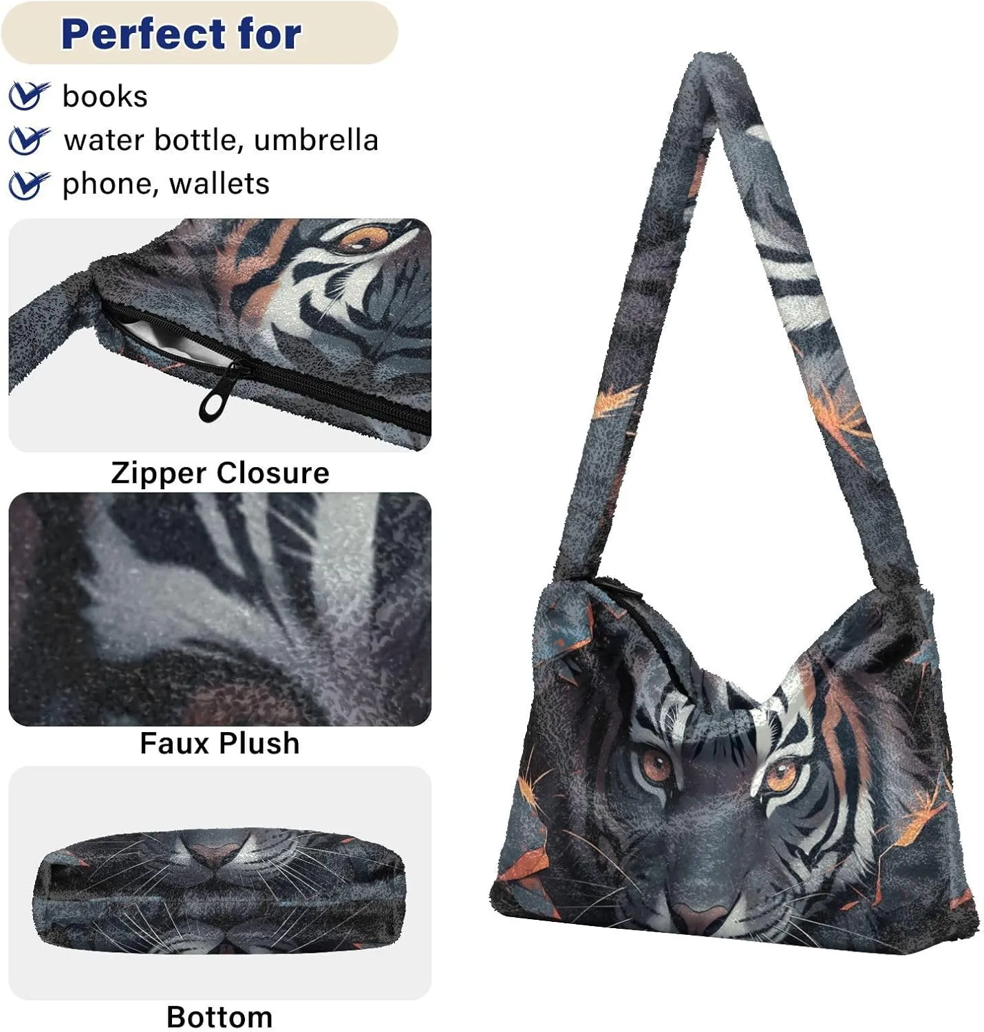 White Cute Dog Green Paper Womens Shoulder Handbags, Underarm Shoulder Bag, Book Totes for Women