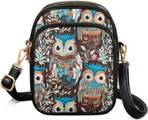 Wild Animals Small Crossbody Bags for Women, Zipper Cross Over Purse PU Leather Shoulder Handbags for Travel, Work