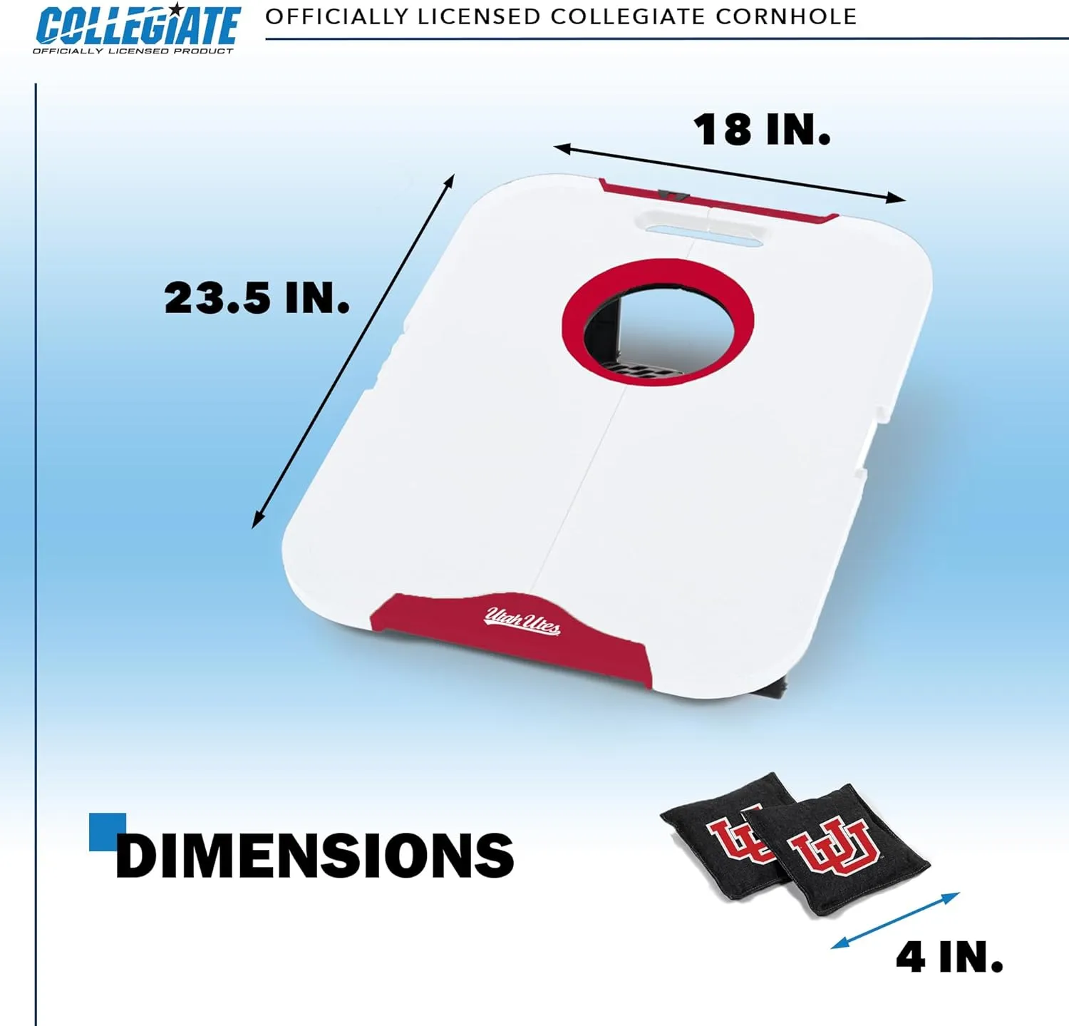 Wild Sports NCAA Pro Football All-Weather Cornhole Set - Travel Bean Bag Toss Set Includes 8 Bean Bags