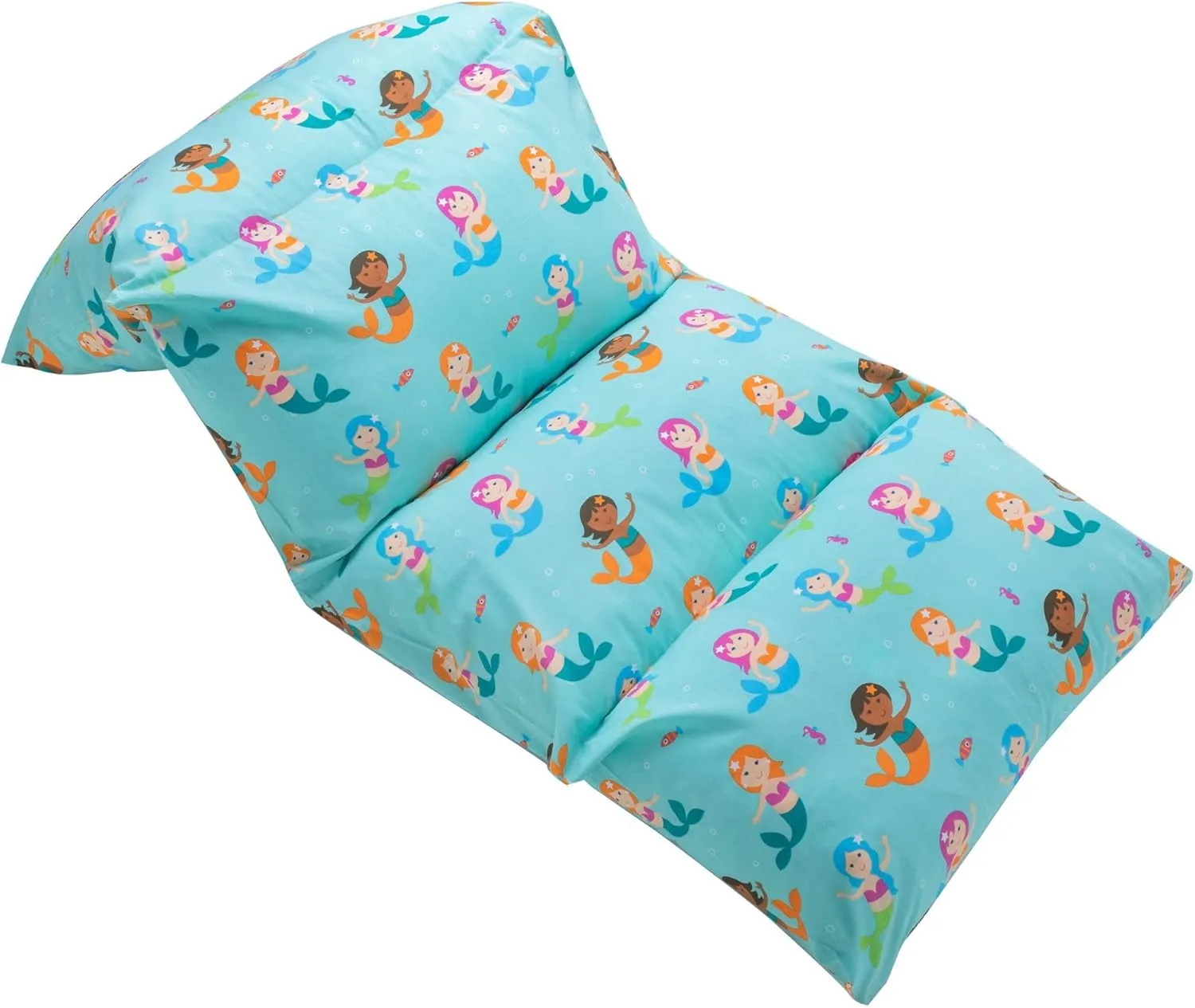 Wildkin Kids Floor Lounger – Pillow Lounger, Travel-Friendly, Ideal for Sleepovers, Fits Standard Pillows - Mermaids