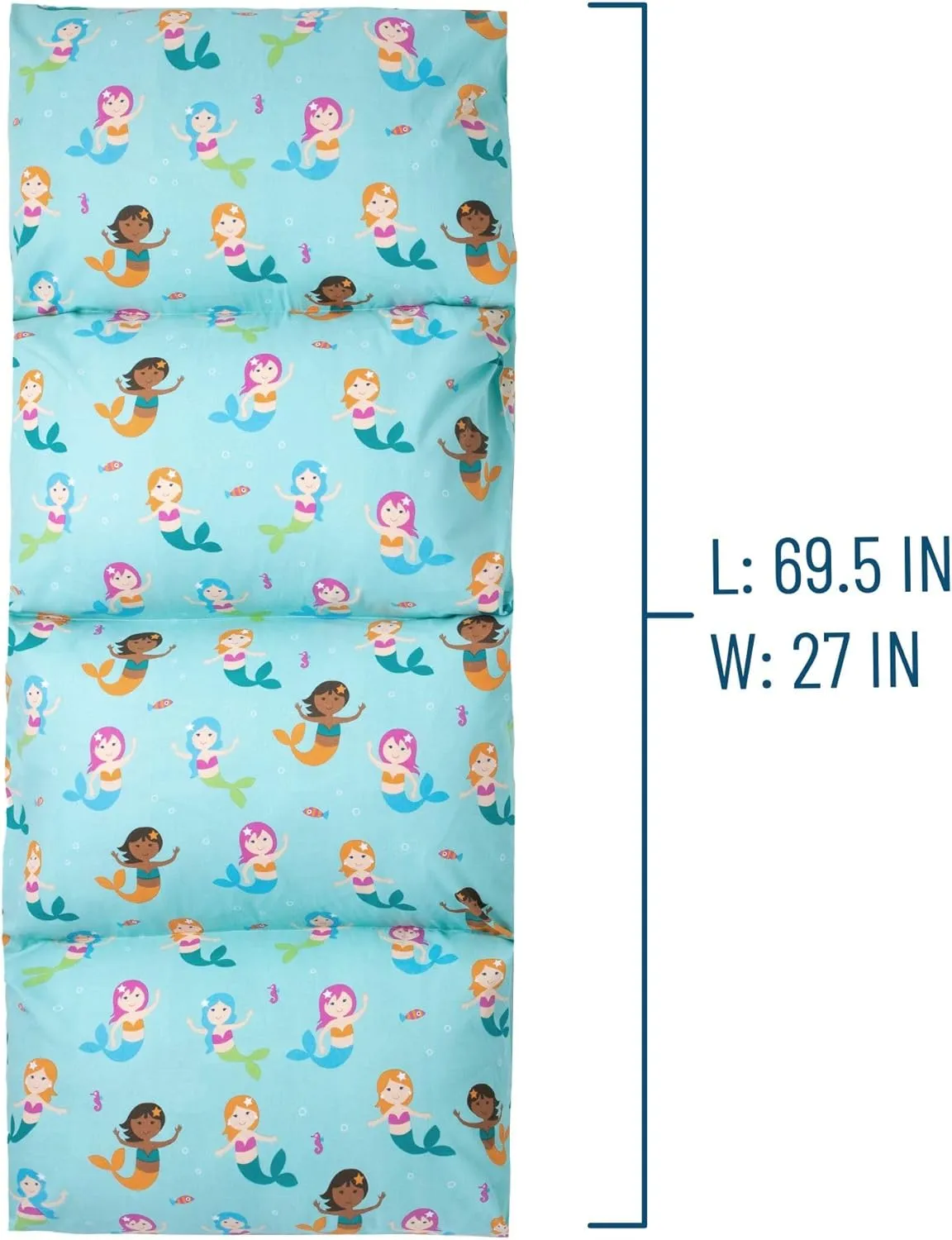 Wildkin Kids Floor Lounger – Pillow Lounger, Travel-Friendly, Ideal for Sleepovers, Fits Standard Pillows - Mermaids